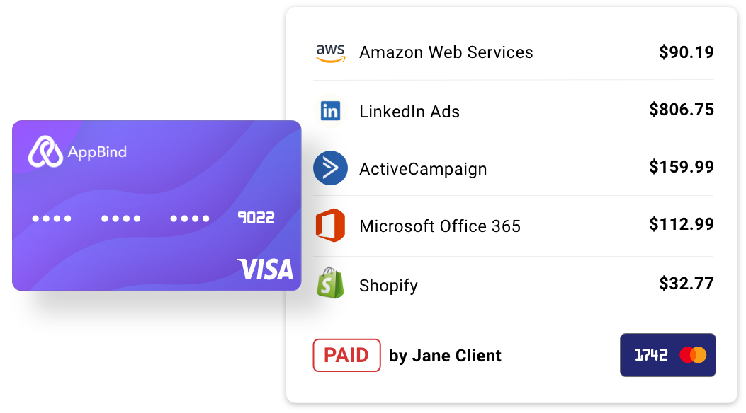 Virtual cards saas subscriptions